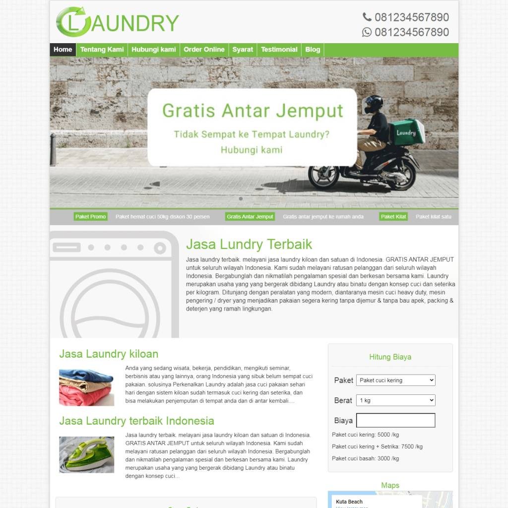 Paket Web Jasa Laundry